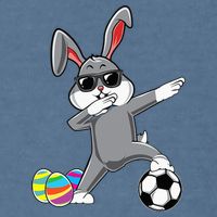 Dabbing Easter Bunny Rabbit Dab Soccer Player Garment-Dyed Sweatshirt