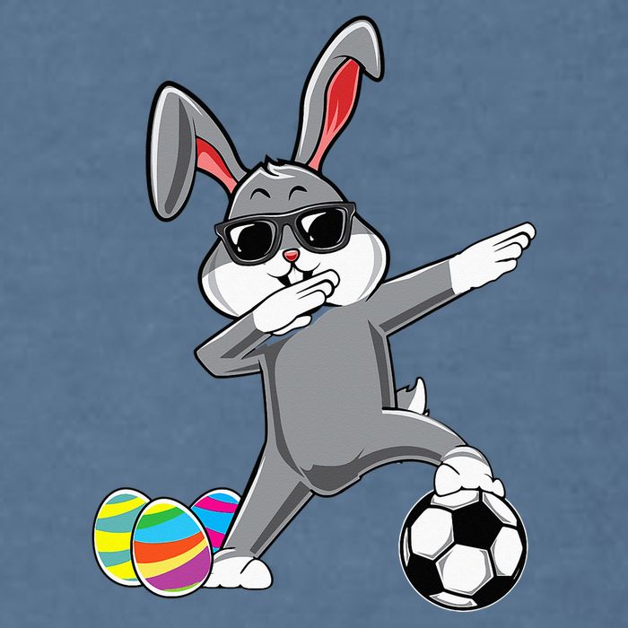 Dabbing Easter Bunny Rabbit Dab Soccer Player Garment-Dyed Sweatshirt