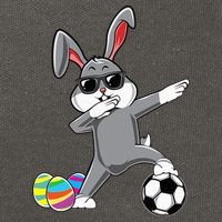 Dabbing Easter Bunny Rabbit Dab Soccer Player Cotton Canvas Backpack