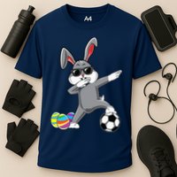 Dabbing Easter Bunny Rabbit Dab Soccer Player Performance Shirt