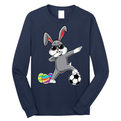 Dabbing Easter Bunny Rabbit Dab Soccer Player Long Sleeve Shirt