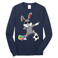 Dabbing Easter Bunny Rabbit Dab Soccer Player Long Sleeve Shirt