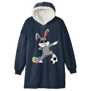 Dabbing Easter Bunny Rabbit Dab Soccer Player Hooded Wearable Blanket