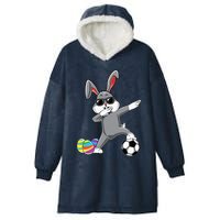 Dabbing Easter Bunny Rabbit Dab Soccer Player Hooded Wearable Blanket