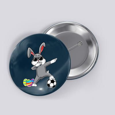Dabbing Easter Bunny Rabbit Dab Soccer Player Button