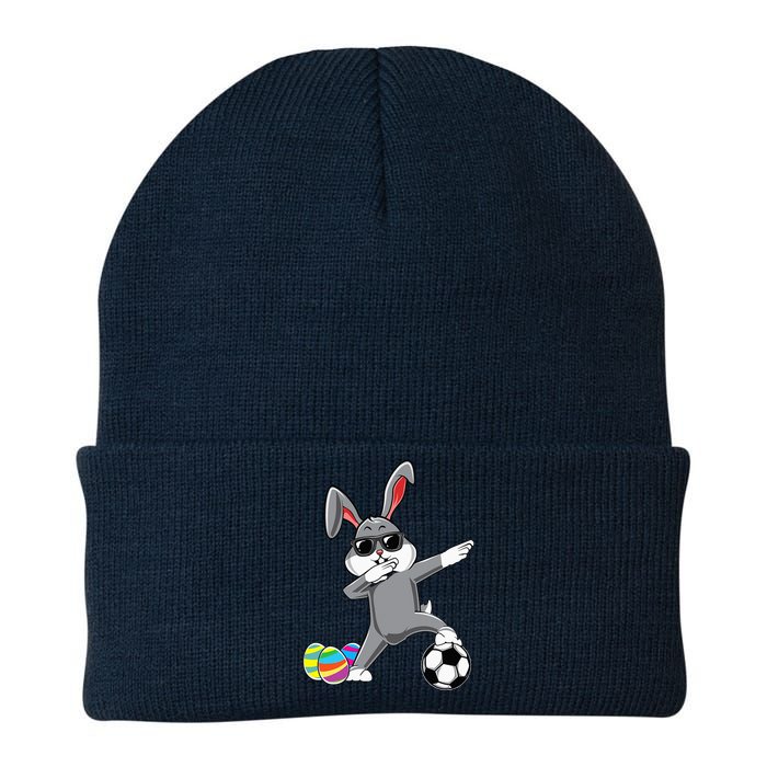 Dabbing Easter Bunny Rabbit Dab Soccer Player Knit Cap Winter Beanie