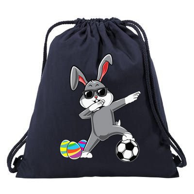 Dabbing Easter Bunny Rabbit Dab Soccer Player Drawstring Bag