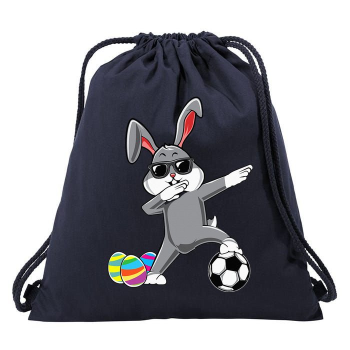Dabbing Easter Bunny Rabbit Dab Soccer Player Drawstring Bag