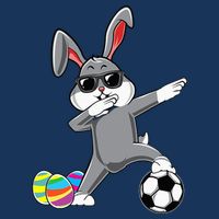 Dabbing Easter Bunny Rabbit Dab Soccer Player Drawstring Bag