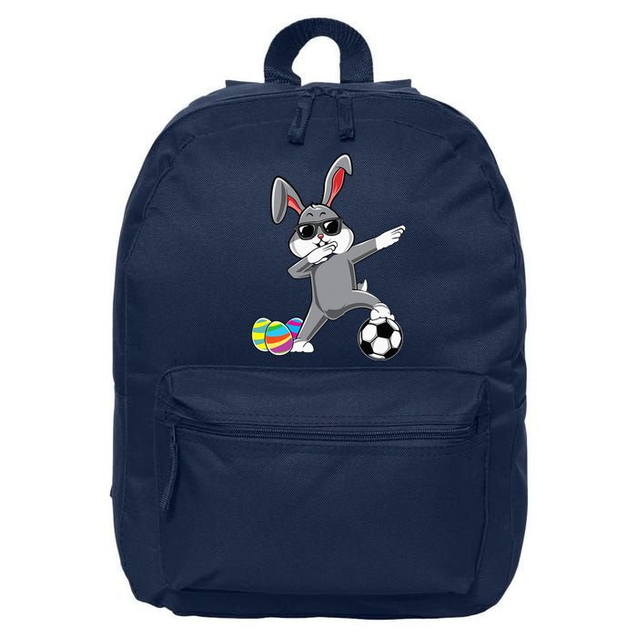 Dabbing Easter Bunny Rabbit Dab Soccer Player 16 in Basic Backpack