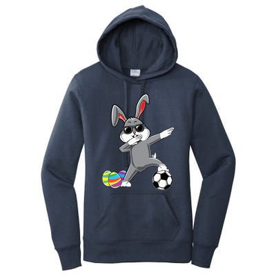 Dabbing Easter Bunny Rabbit Dab Soccer Player Women's Pullover Hoodie