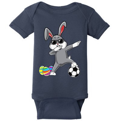 Dabbing Easter Bunny Rabbit Dab Soccer Player Baby Bodysuit