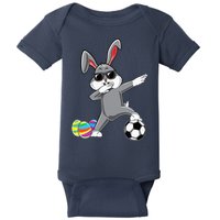 Dabbing Easter Bunny Rabbit Dab Soccer Player Baby Bodysuit