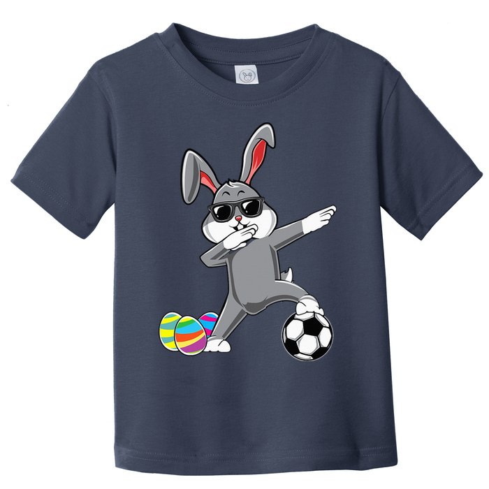 Dabbing Easter Bunny Rabbit Dab Soccer Player Toddler T-Shirt