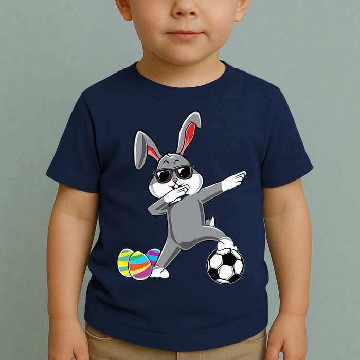 Dabbing Easter Bunny Rabbit Dab Soccer Player Toddler T-Shirt