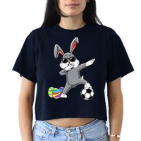 Dabbing Easter Bunny Rabbit Dab Soccer Player Crop Top