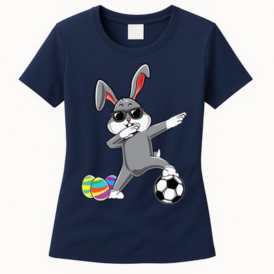 Dabbing Easter Bunny Rabbit Dab Soccer Player Womens T-Shirt