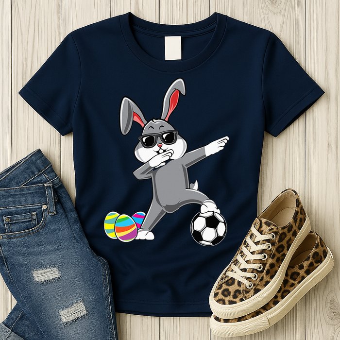 Dabbing Easter Bunny Rabbit Dab Soccer Player Womens T-Shirt