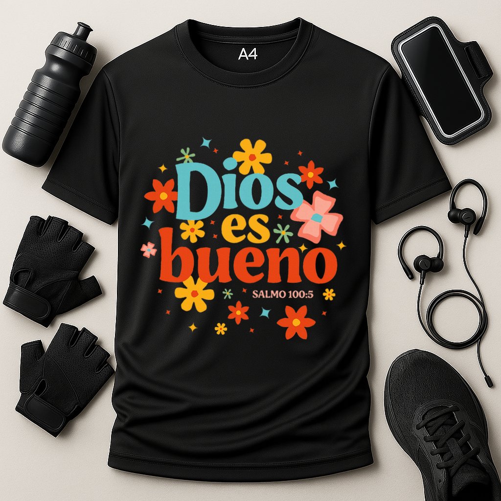 Dios Es Bueno Spanish Christian Jesus God Bible Religious Cooling Performance Crew T-Shirt