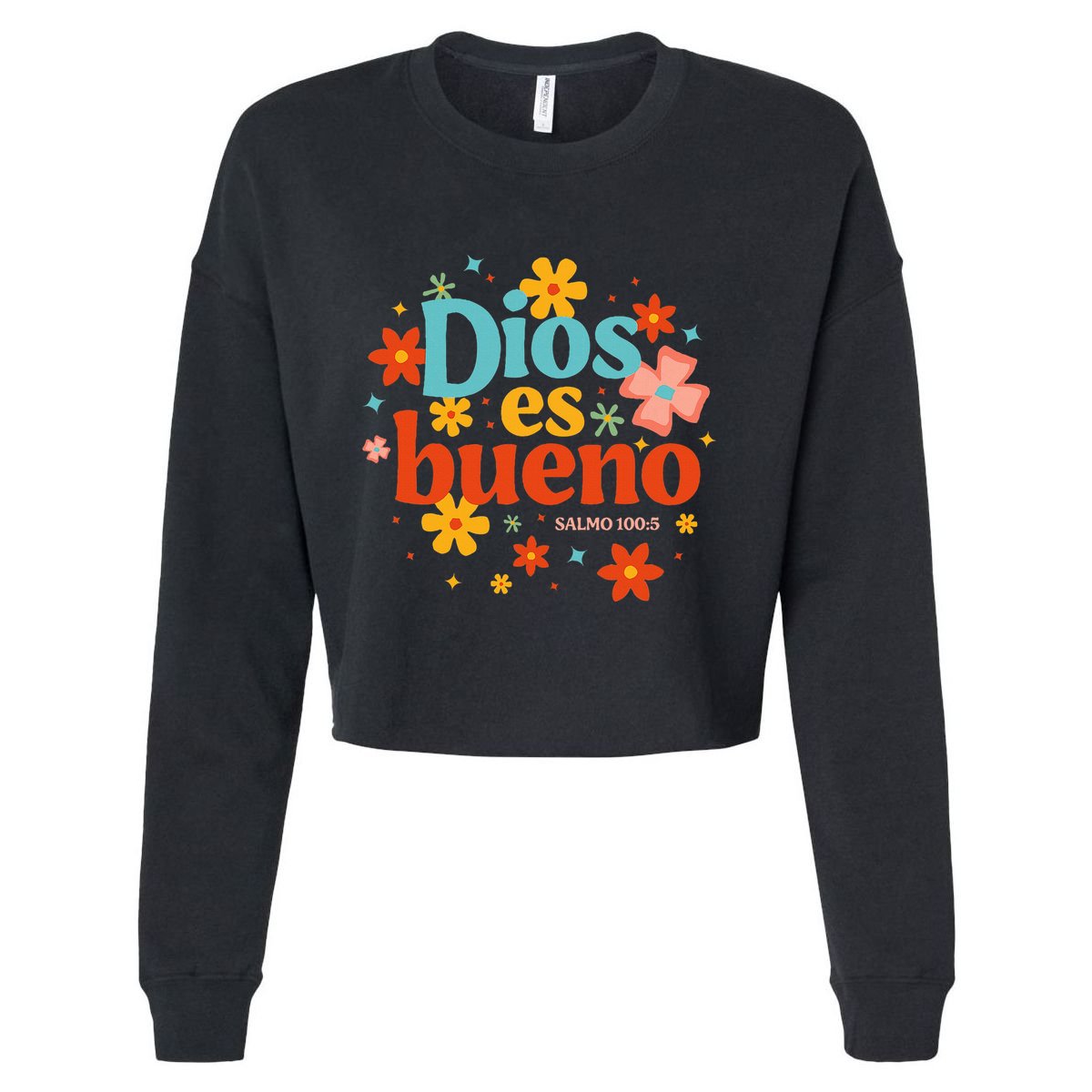 Dios Es Bueno Spanish Christian Jesus God Bible Religious Cropped Pullover Crew