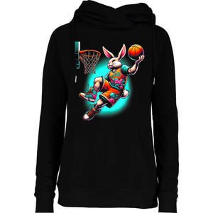 Dunk Easter Bunny Basketball Womens Funnel Neck Pullover Hood