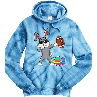 Dabbing Easter Bunny Rabbit Dab Football Player Eggs Cute Tie Dye Hoodie