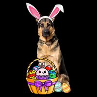 Dog Easter Bunny Cute 16 in Basic Backpack