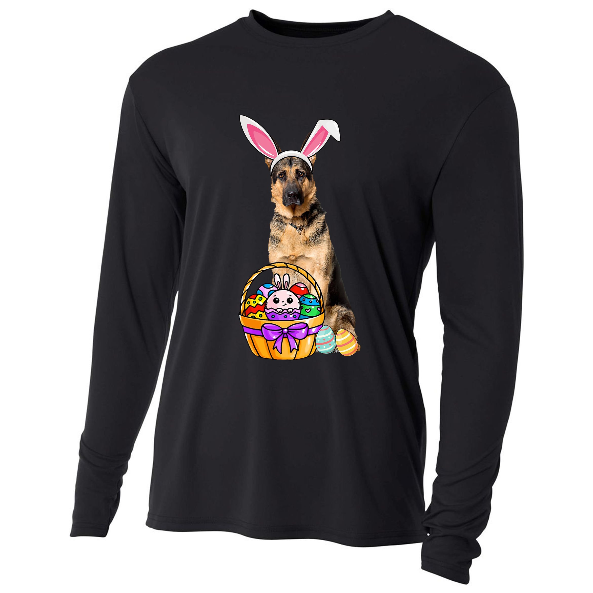 Dog Easter Bunny Cute Cooling Performance Long Sleeve Crew