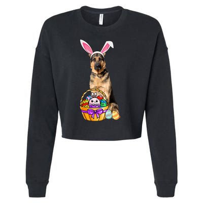 Dog Easter Bunny Cute Cropped Pullover Crew
