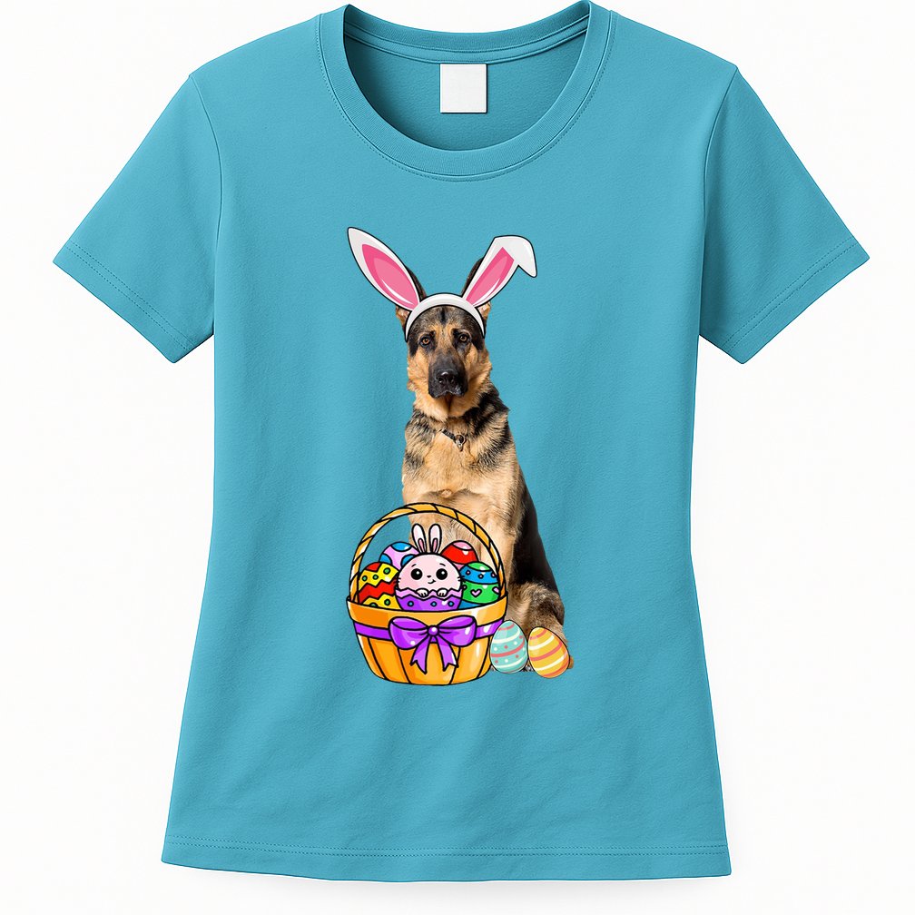 Dog Easter Bunny Cute Womens T-Shirt