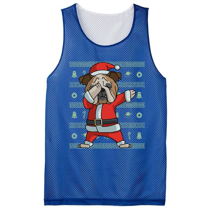 Dabbing English Bulldog Gift Funny Christmas Gift Mesh Reversible Basketball Jersey Tank