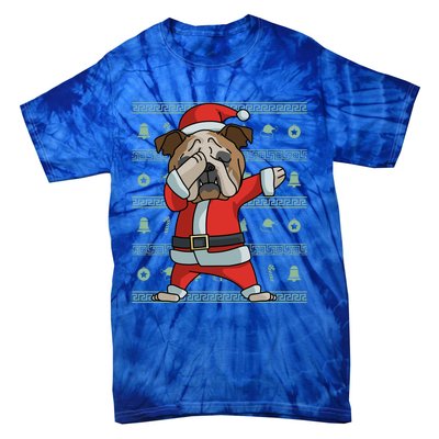 Dabbing English Bulldog Gift Funny Christmas Gift Tie-Dye T-Shirt