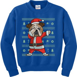 Dabbing English Bulldog Gift Funny Christmas Gift Kids Sweatshirt