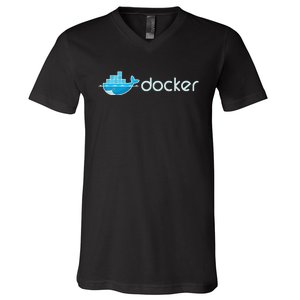 Docker Engine Build Applications In Isolated Containers V-Neck T-Shirt