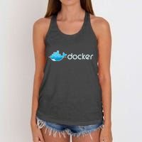 Docker Engine Build Applications In Isolated Containers Women's Knotted Racerback Tank