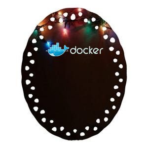 Docker Engine Build Applications In Isolated Containers Ceramic Oval Ornament