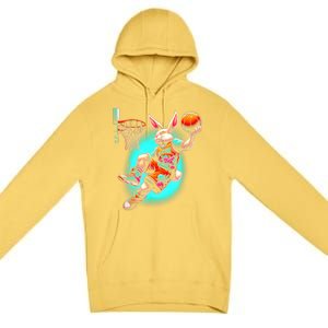 Dunk Easter Bunny Basketball Premium Pullover Hoodie