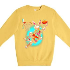 Dunk Easter Bunny Basketball Premium Crewneck Sweatshirt