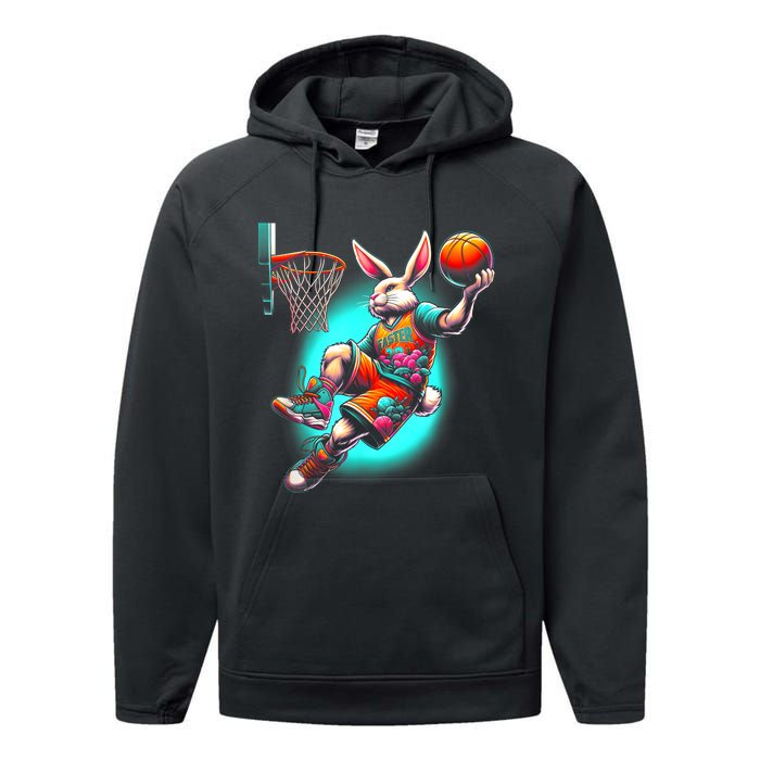 Dunk Easter Bunny Basketball Performance Fleece Hoodie