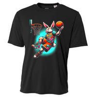 Dunk Easter Bunny Basketball Cooling Performance Crew T-Shirt