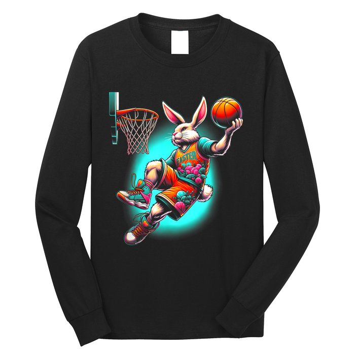 Dunk Easter Bunny Basketball Long Sleeve Shirt