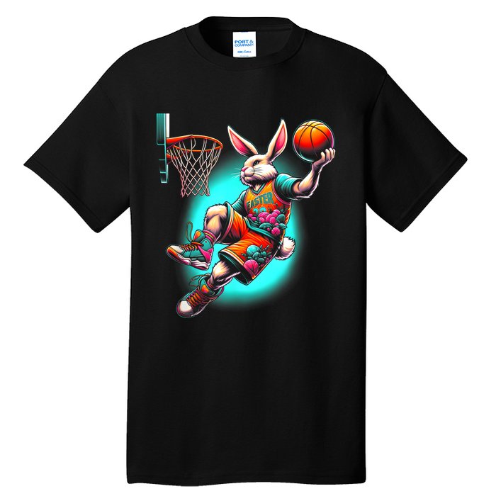 Dunk Easter Bunny Basketball Tall T-Shirt