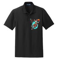 Dunk Easter Bunny Basketball Dry Zone Grid Polo