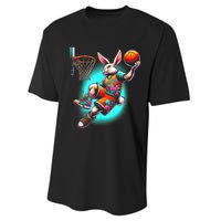 Dunk Easter Bunny Basketball Performance Sprint T-Shirt