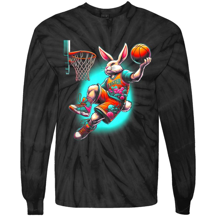 Dunk Easter Bunny Basketball Tie-Dye Long Sleeve Shirt