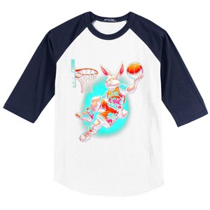 Dunk Easter Bunny Basketball Baseball Sleeve Shirt