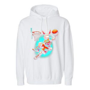 Dunk Easter Bunny Basketball Garment-Dyed Fleece Hoodie