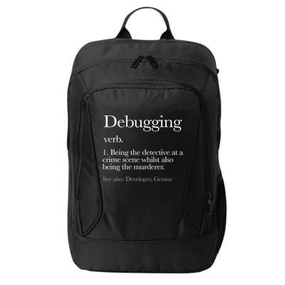 Debugging Definition Funny Coding Programming City Backpack