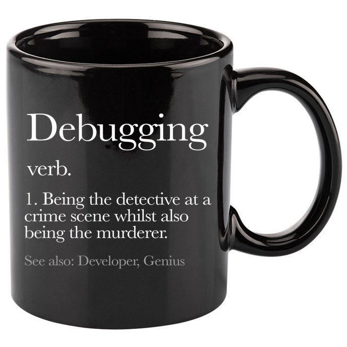 Debugging Definition Funny Coding Programming 11oz C Handle Ceramic Mug
