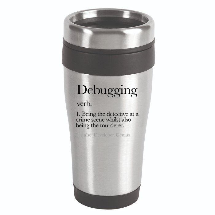 Debugging Definition Funny Coding Programming 16oz Travel Tumbler